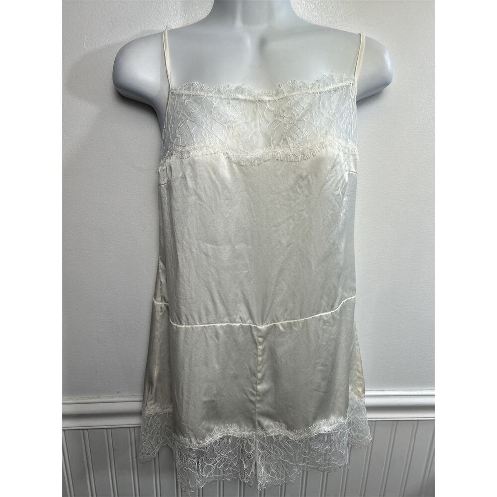 Mimi Holliday Silk Cami Teddy / Romper Small Off White Lace Button Close Fairy